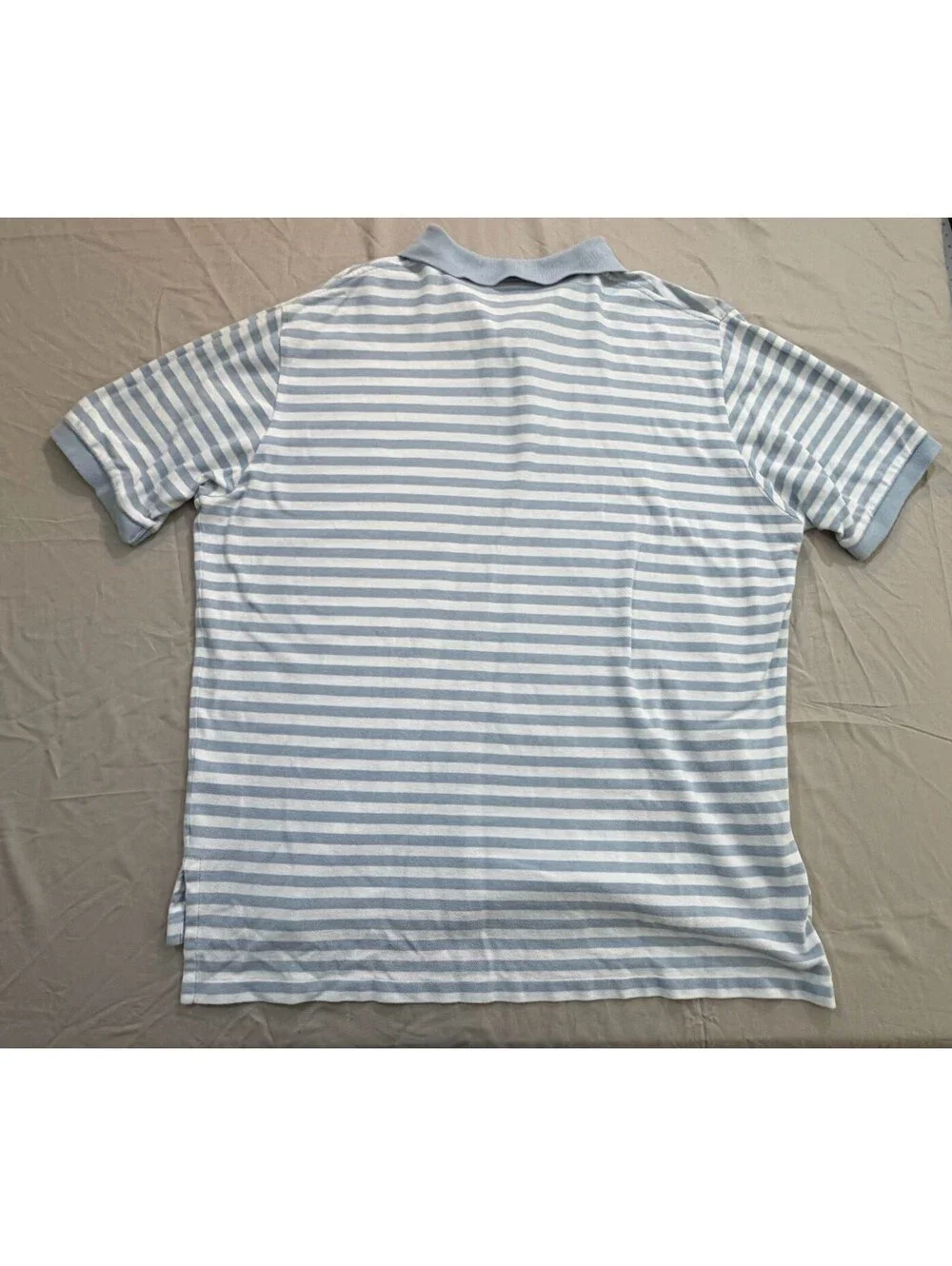 Polo Ralph Lauren Polo Shirt Mens XXL Blue White Stripe Yellow Pony Cotton